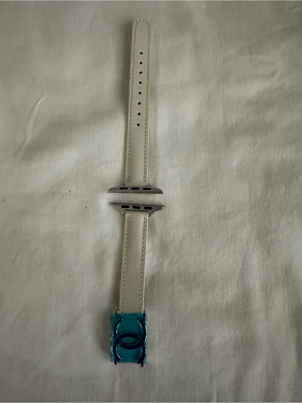 Cream Leather Watch Band for Smartwatch